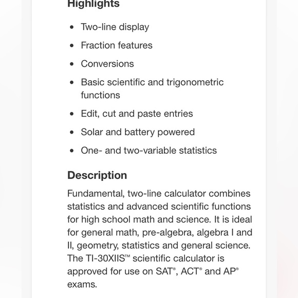 Texas Instruments  TI - 30X IIS scientific calculator - Picture 8 of 9